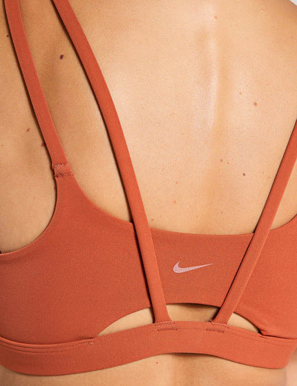 Nike Zenvy Strappy Sports Bra - Burnt Sunrise/Whiteimages3- The Sports Edit