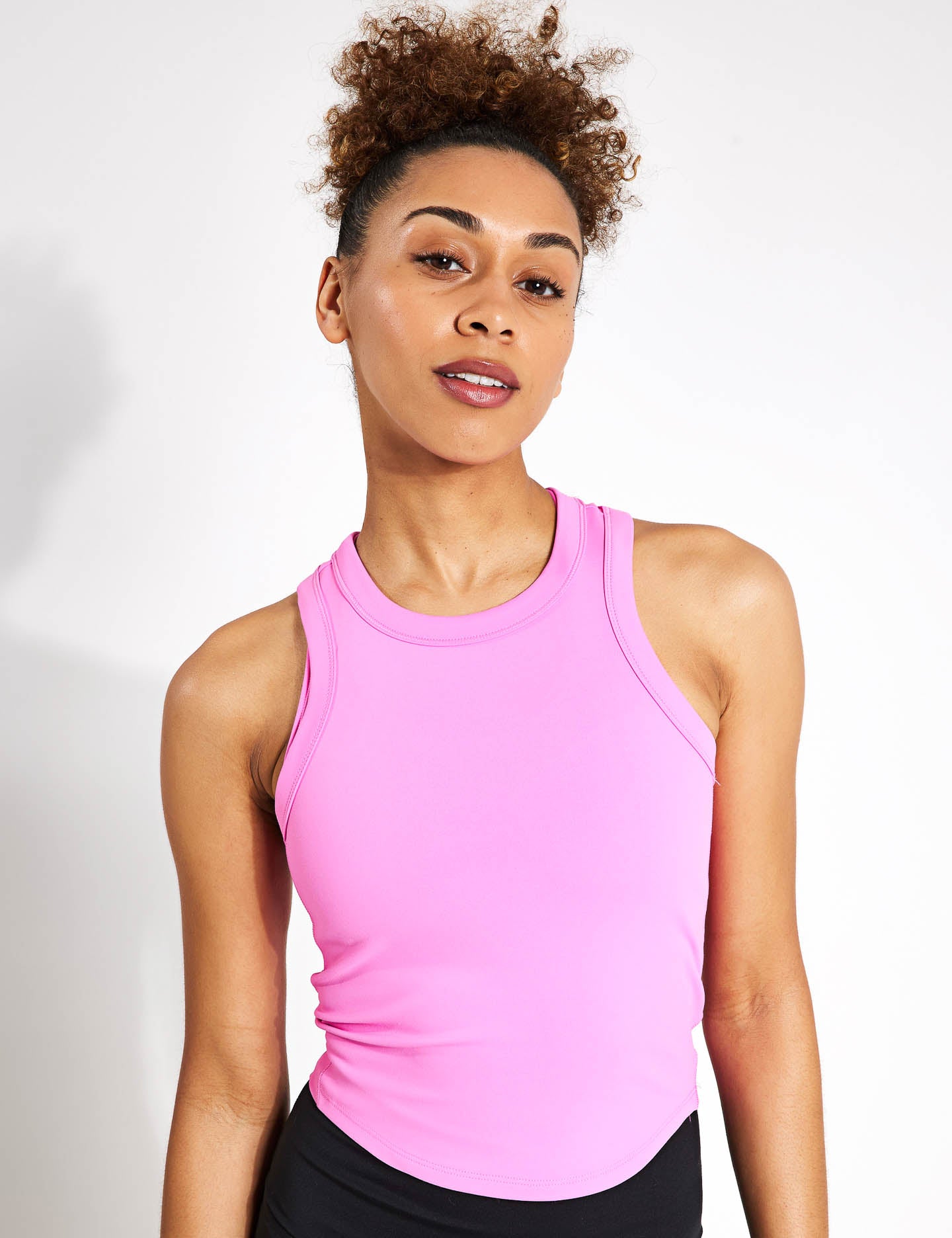 Nike | One Fitted Dri-FIT Cropped Tank Top - Pink | The Sports Edit