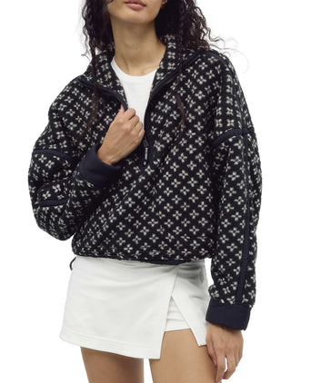 Printed Mountain High 1/2 Zip Fleece - Black