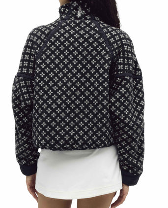Printed Mountain High 1/2 Zip Fleece - Black
