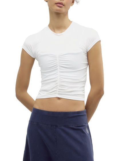 FP Movement Tempo Ruched Short Sleeve Tee - Whiteimages1- The Sports Edit