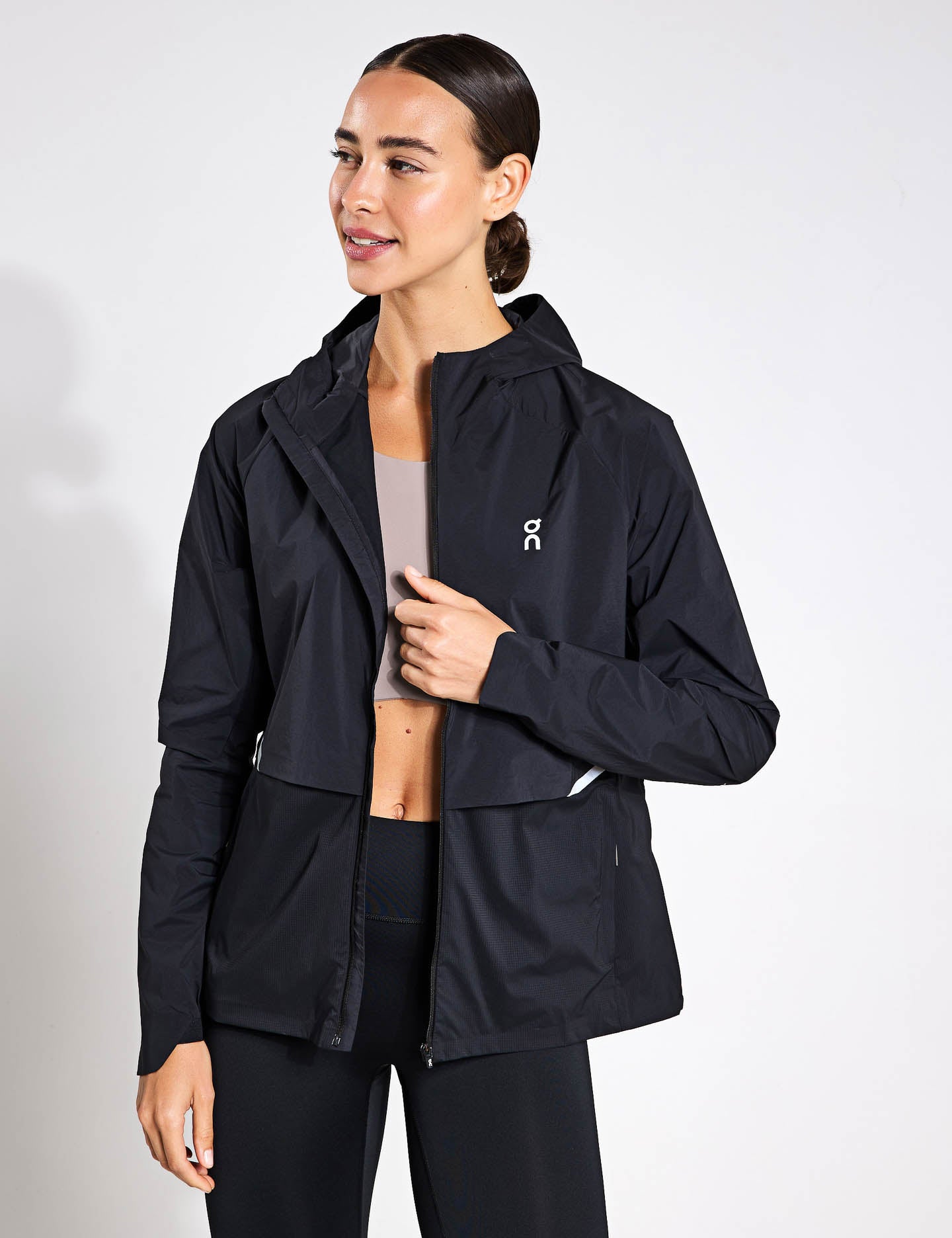 Core Jacket On Running | Core Jacket - Black | The Sports Edit