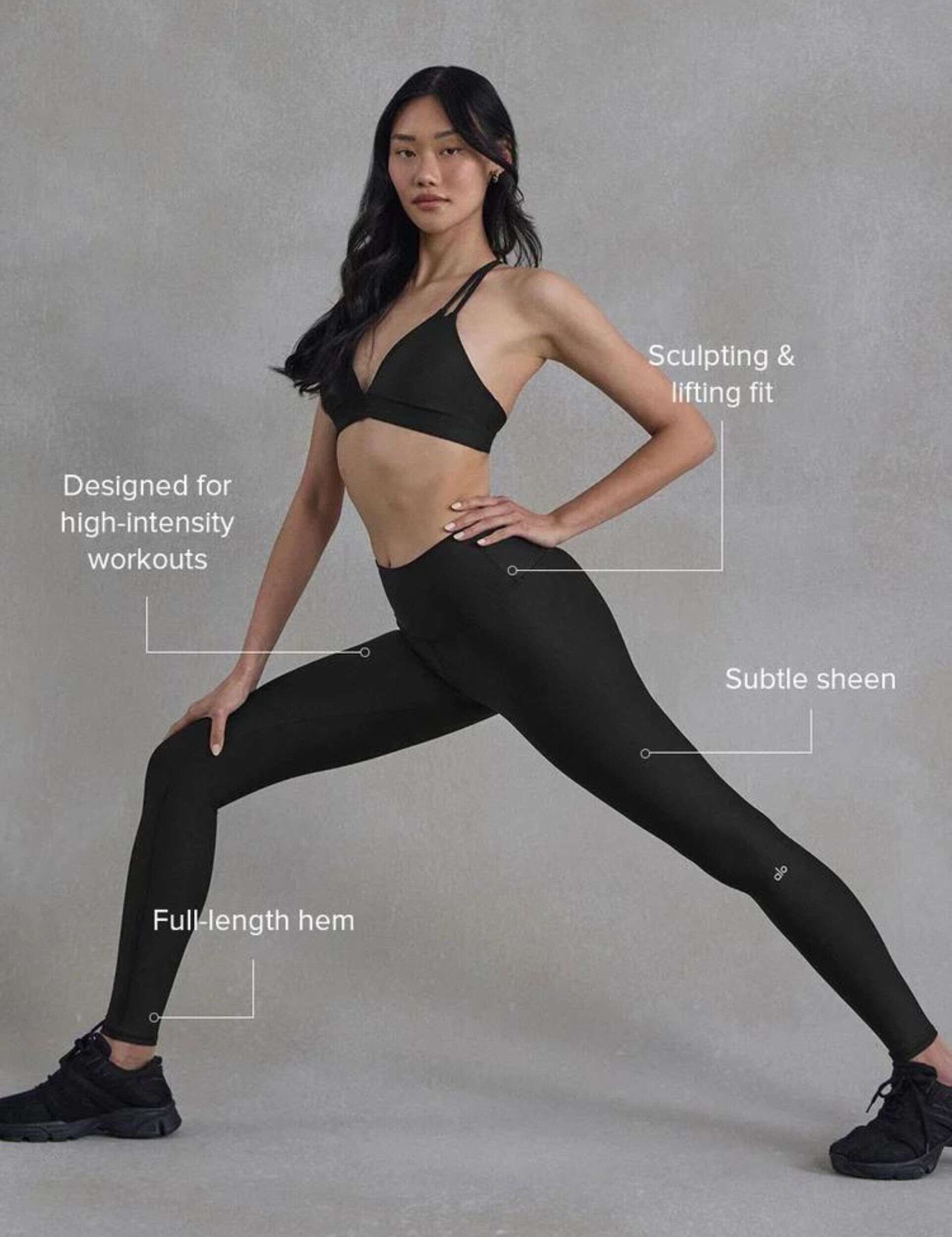 alo Airlift High Waist Suit Up Legging in Anthracite & Black
