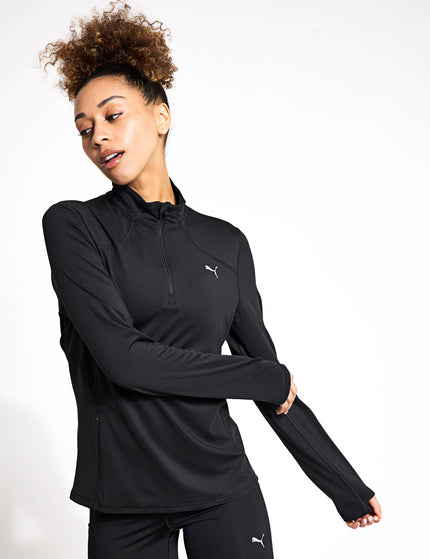 PUMA Run Cloudspun Quarter Zip Pullover - Blackimages4- The Sports Edit