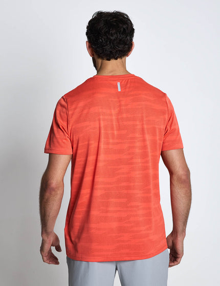 PUMA PWRTRAIN Jacquard Short Sleeve T-Shirt - Red Glamourimages2- The Sports Edit