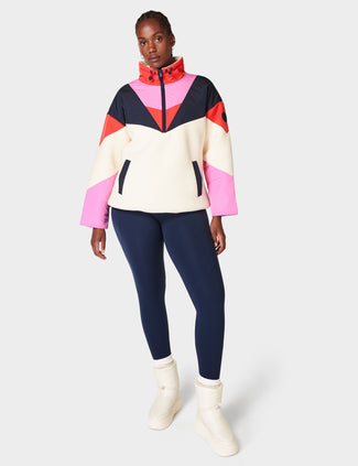 Retrogade Colour Block Half Zip - Studio White