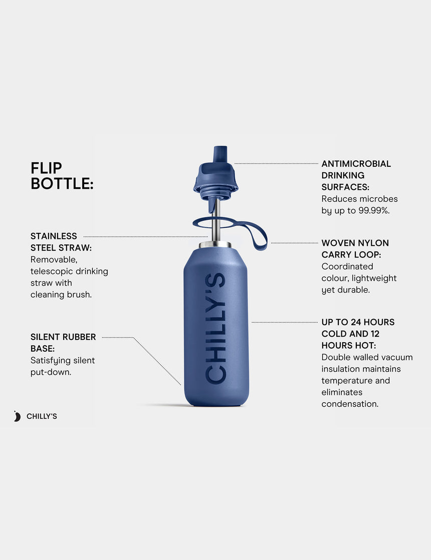 Chilly's | Series 2 Flip Bottle 1000ml - Lichen | The Sports Edit