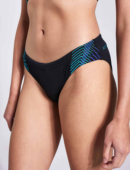 SPEEDO Placement Racerback Bikini - Black/Chroma Blue/Aquariumimages5- The Sports Edit