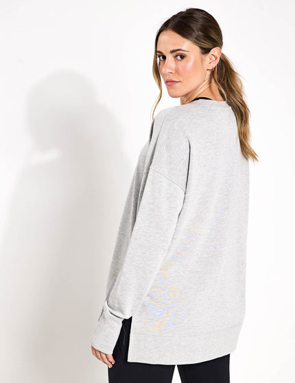 Sweaty Betty After Class Longline Sweatshirt - Light Grey Marlimages2- The Sports Edit