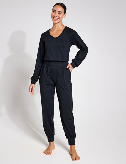 Sweaty Betty Gaia Yoga Long Sleeve Jumpsuit - Blackimages1- The Sports Edit