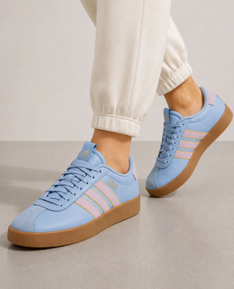 VL Court 3.0 Shoes - Clear Sky/Clear Pink/Gold Metallic