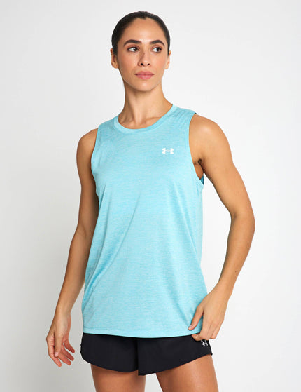 Under Armour UA Tech Twist Tank - Blue Haze/Whiteimages1- The Sports Edit