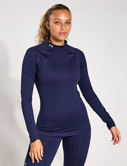 Under Armour ColdGear Authentics Mock Neck - Midnight Navy/Whiteimages1- The Sports Edit