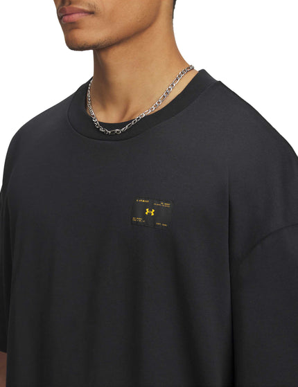 Under Armour Heavyweight Woven Label Short Sleeve - Black/Blackimages2- The Sports Edit