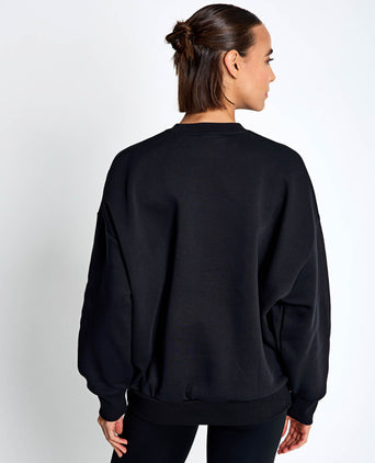 Rival Fleece Oversized Crew - Black/White