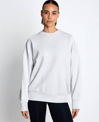 Rival Fleece Oversized Crew - Distant Grey/White