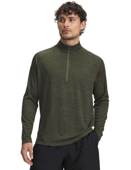 Under Armour Tech Textured 1/2 Zip - Marine OD Green/Blackimages1- The Sports Edit