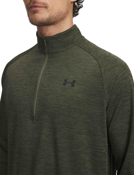 Under Armour Tech Textured 1/2 Zip - Marine OD Green/Blackimages2- The Sports Edit