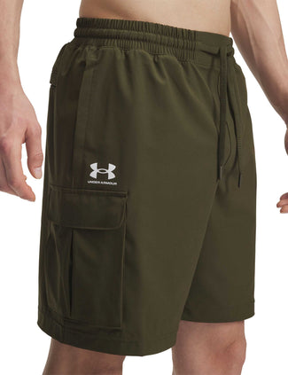 Vibe Woven Cargo Short - Expedition Green/White