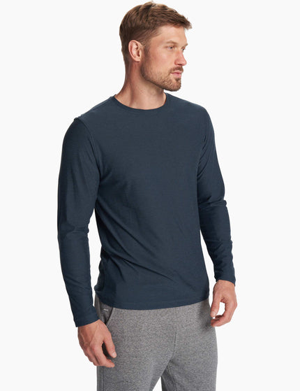 Vuori Strato Tech Tee Long Sleeve - Navy Heatherimages1- The Sports Edit