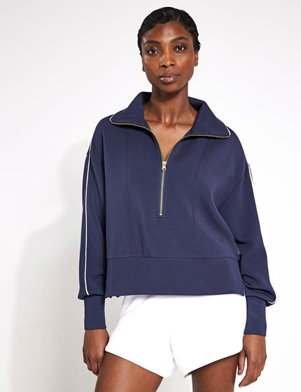 Varley Davenport Half-Zip Sweat - Blue Nightsimages1- The Sports Edit