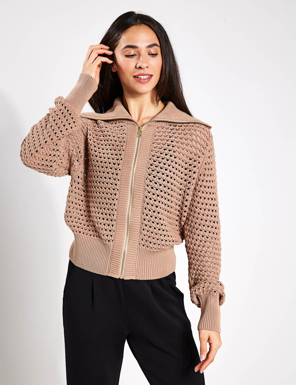 Eloise Zip Through Knit Warm