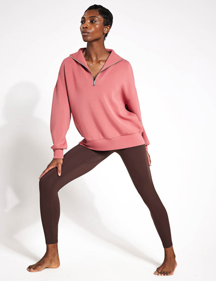 Varley Hawley Half Zip Sweat - Withered Roseimages4- The Sports Edit