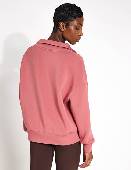 Varley Hawley Half Zip Sweat - Withered Roseimages2- The Sports Edit