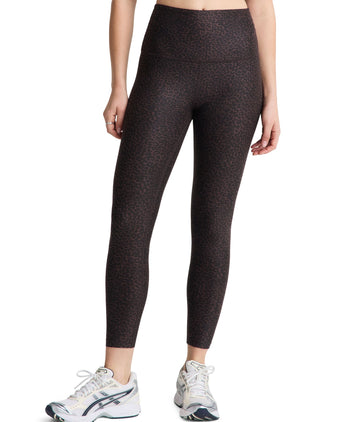 Softmark Caught In The Midi High Waisted Legging - Cocoa Plum Leopard