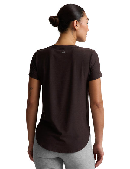 Beyond Yoga Featherweight On The Down Low Tee - Dark Chocolate Heatherimages2- The Sports Edit
