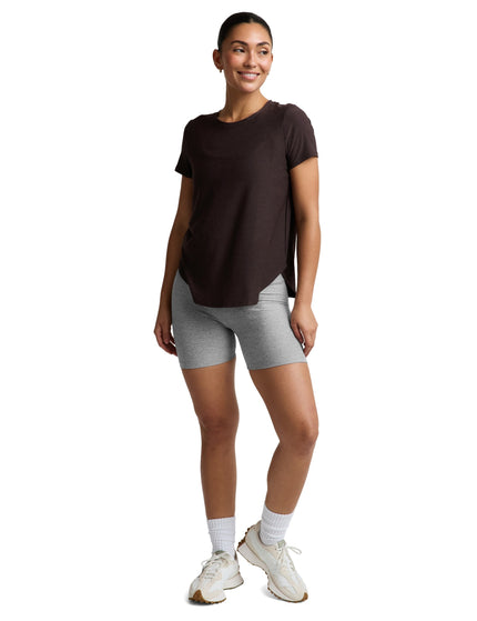 Beyond Yoga Featherweight On The Down Low Tee - Dark Chocolate Heatherimages4- The Sports Edit