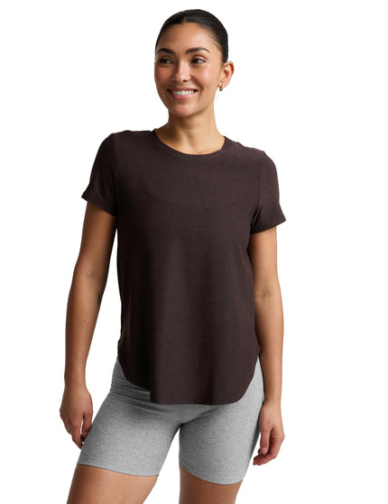 Beyond Yoga Featherweight On The Down Low Tee - Dark Chocolate Heatherimages1- The Sports Edit