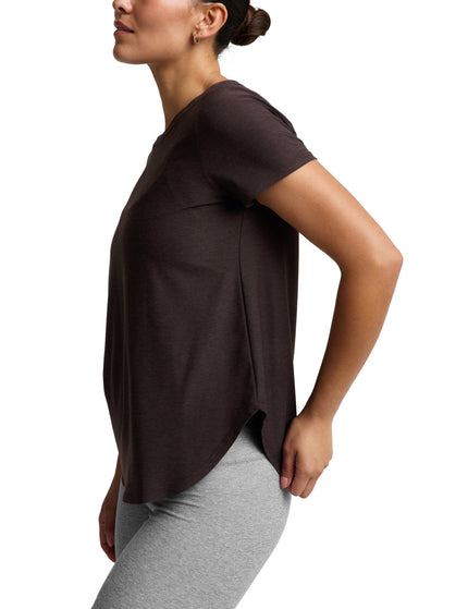 Beyond Yoga Featherweight On The Down Low Tee - Dark Chocolate Heatherimages3- The Sports Edit