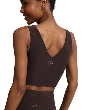 Spacedye Good Day Cropped Tank - Dark Chocolate Heather
