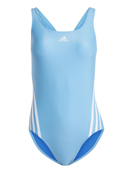 adidas 3-Stripes Swimsuit - Blue Burst/Green Sparkimages6- The Sports Edit