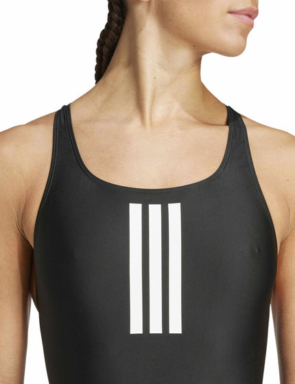 adidas 3-Stripes V-Back Swimsuit - Black/Whiteimages3- The Sports Edit