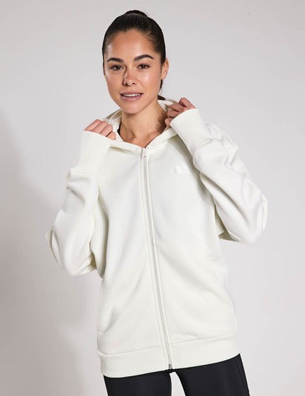 adidas ALL SZN Fleece Full-Zip Hoodie - Off Whiteimages1- The Sports Edit