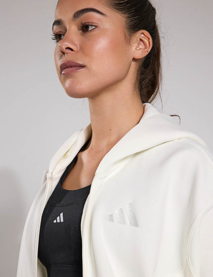 adidas ALL SZN Fleece Full-Zip Hoodie - Off Whiteimages4- The Sports Edit