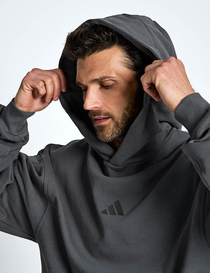 adidas KIT Small Logo Hoodie - Grey Fiveimages4- The Sports Edit