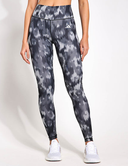 adidas Optime Essentials Allover Print Flower Tie-Dye Leggings - Black/Grey Fiveimages1- The Sports Edit