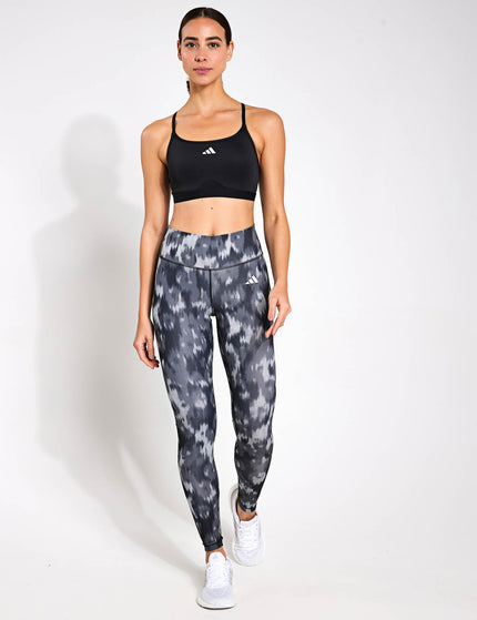 adidas Optime Essentials Allover Print Flower Tie-Dye Leggings - Black/Grey Fiveimages4- The Sports Edit