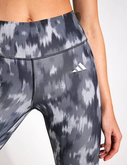 adidas Optime Essentials Allover Print Flower Tie-Dye Leggings - Black/Grey Fiveimages3- The Sports Edit