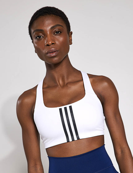 adidas Powerimpact Training Medium-Support 3-Stripes Bra - Whiteimages1- The Sports Edit