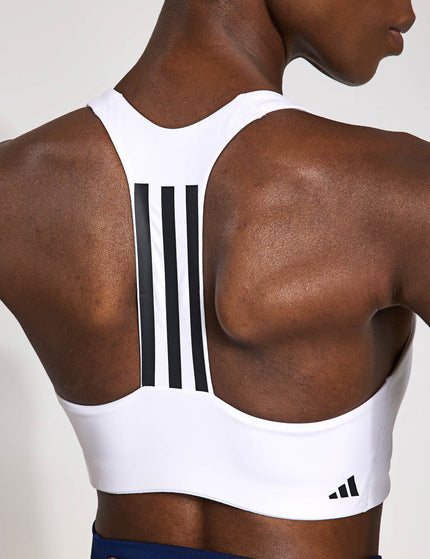 adidas Powerimpact Training Medium-Support 3-Stripes Bra - Whiteimages3- The Sports Edit