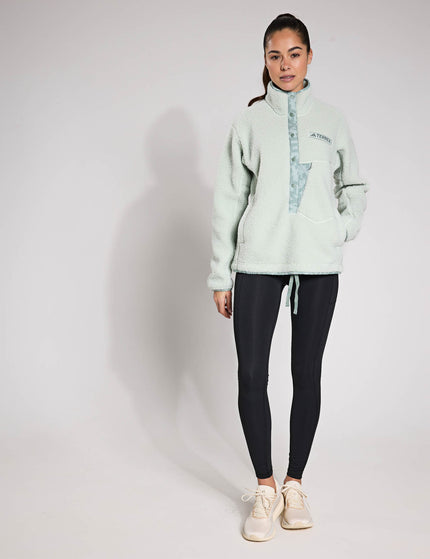 adidas Terrex Xploric High Pile Fleece Pullover Sweatshirt - Linen Greenimages2- The Sports Edit