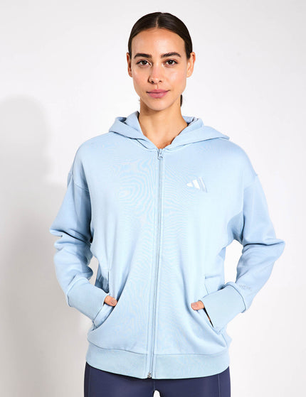 adidas ALL SZN Fleece Full-Zip Hoodie - Wonder Blueimages1- The Sports Edit