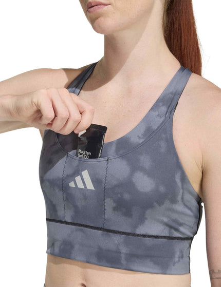 adidas adi365 Running Pocket Graphic Medium Support Bra - Blackimages3- The Sports Edit