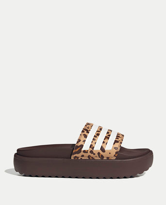 Adilette Platform Slides - Shadow Brown/Cloud White/Magic Beige