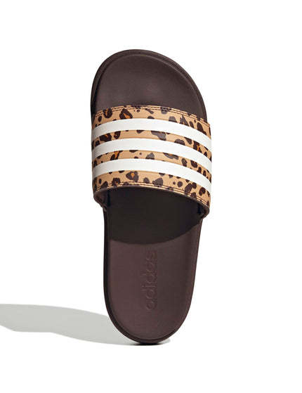 adidas Adilette Platform Slides - Shadow Brown/Cloud White/Magic Beigeimages5- The Sports Edit