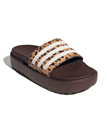 Adilette Platform Slides - Shadow Brown/Cloud White/Magic Beige